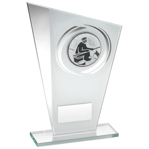 Personalised Angling Glass Award with Silver Detailing