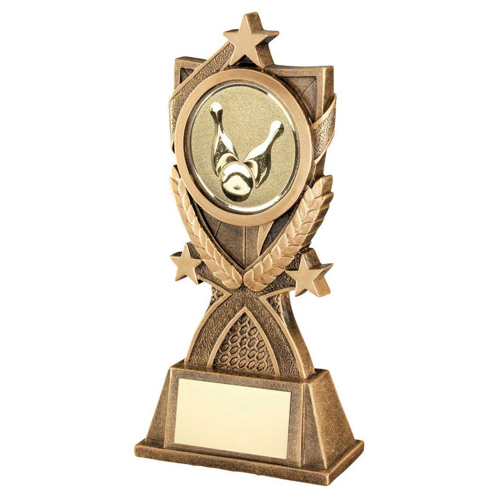 Ten Pin Bowling '3 Star Wreath' Statue Trophy