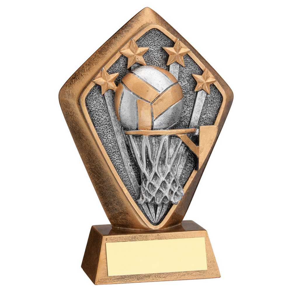 Netball Diamond Trophy Plaque