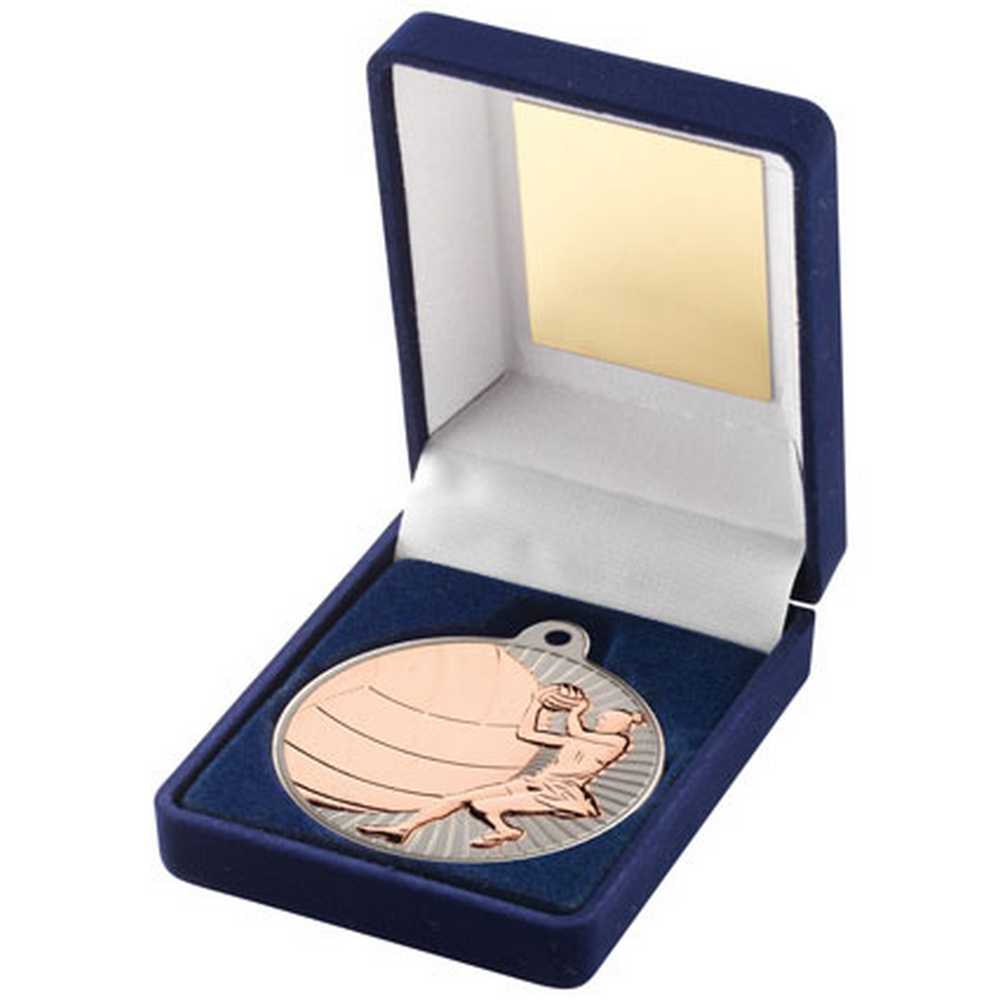 Bronze Netball Medal in Blue Presentation Box