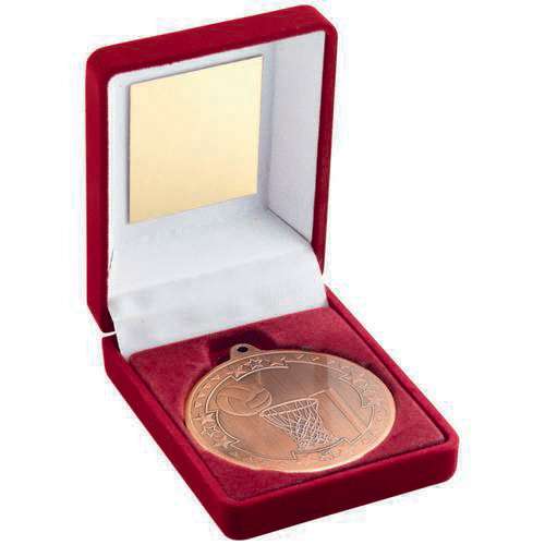 Bronze Netball Medal in Red Presentation Box