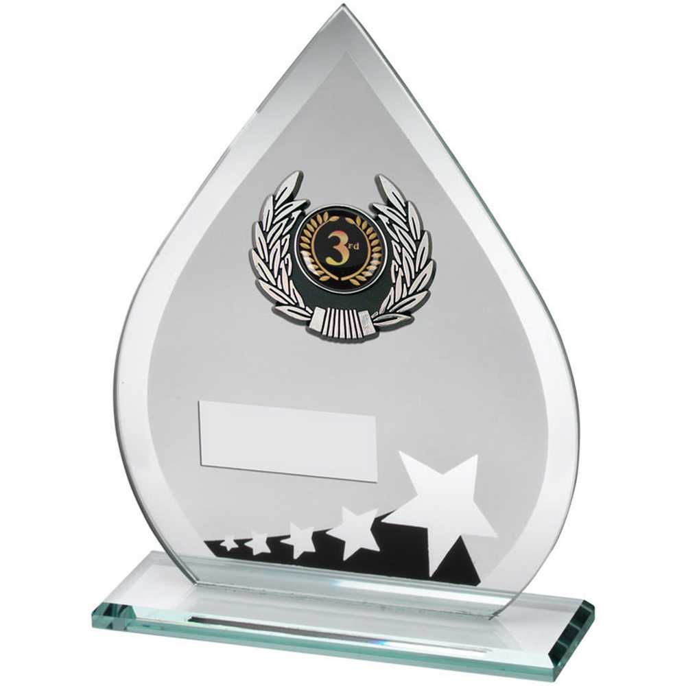 Teardrop Glass Trophy with Stars