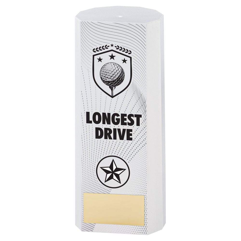 Premier Golf Longest Drive Plastic Column Trophy - White
