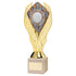 Golf Nearest The Pin Gold Plastic Statue Trophy on Cream Marble Base