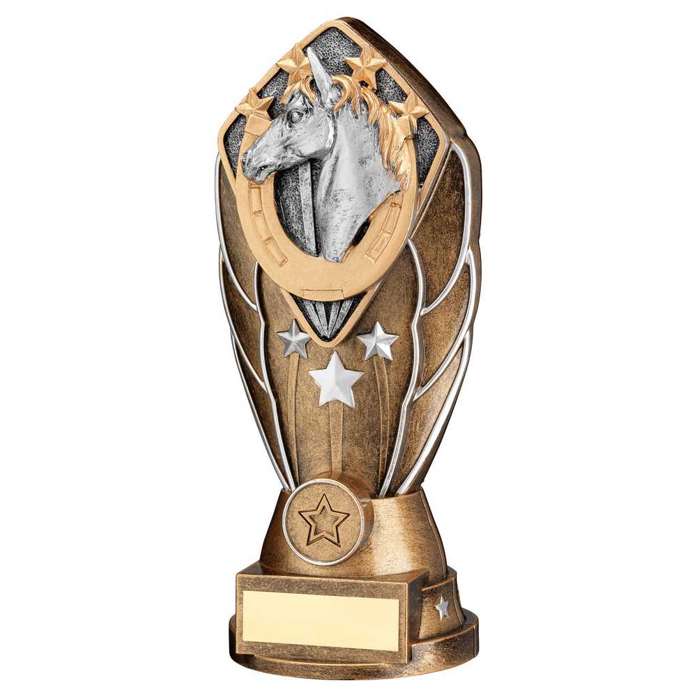 Equestrian Diamond Column Horse Trophy