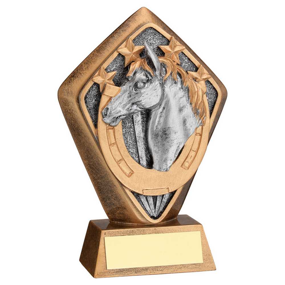 Horse Diamond Equestrian Trophy Plaque