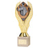 Equestrian Gold Plastic Horse Statue Trophy on Cream Marble Base