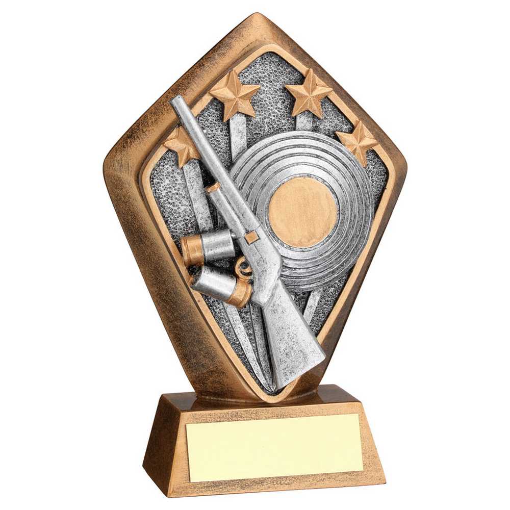 Clay Shooting Diamond Trophy Plaque