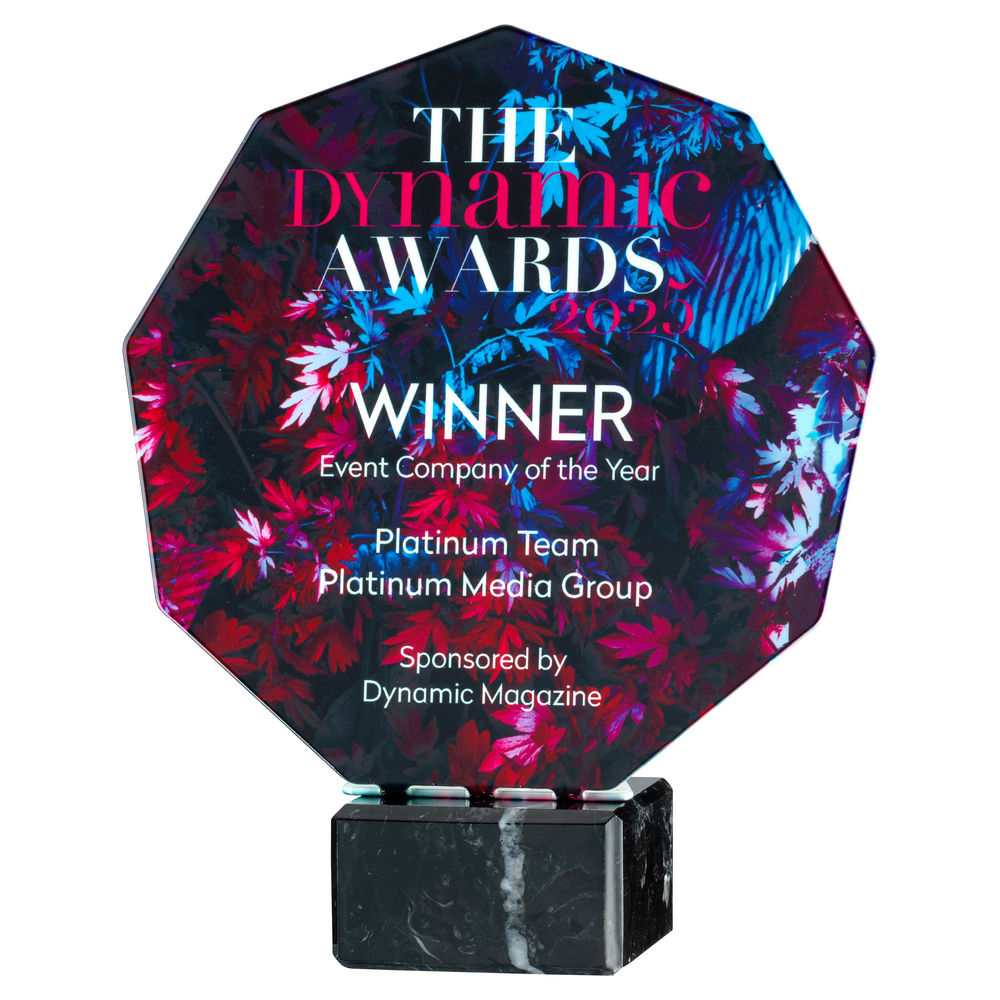 Full Colour Print Metal Trophy Plaque on Marble Base