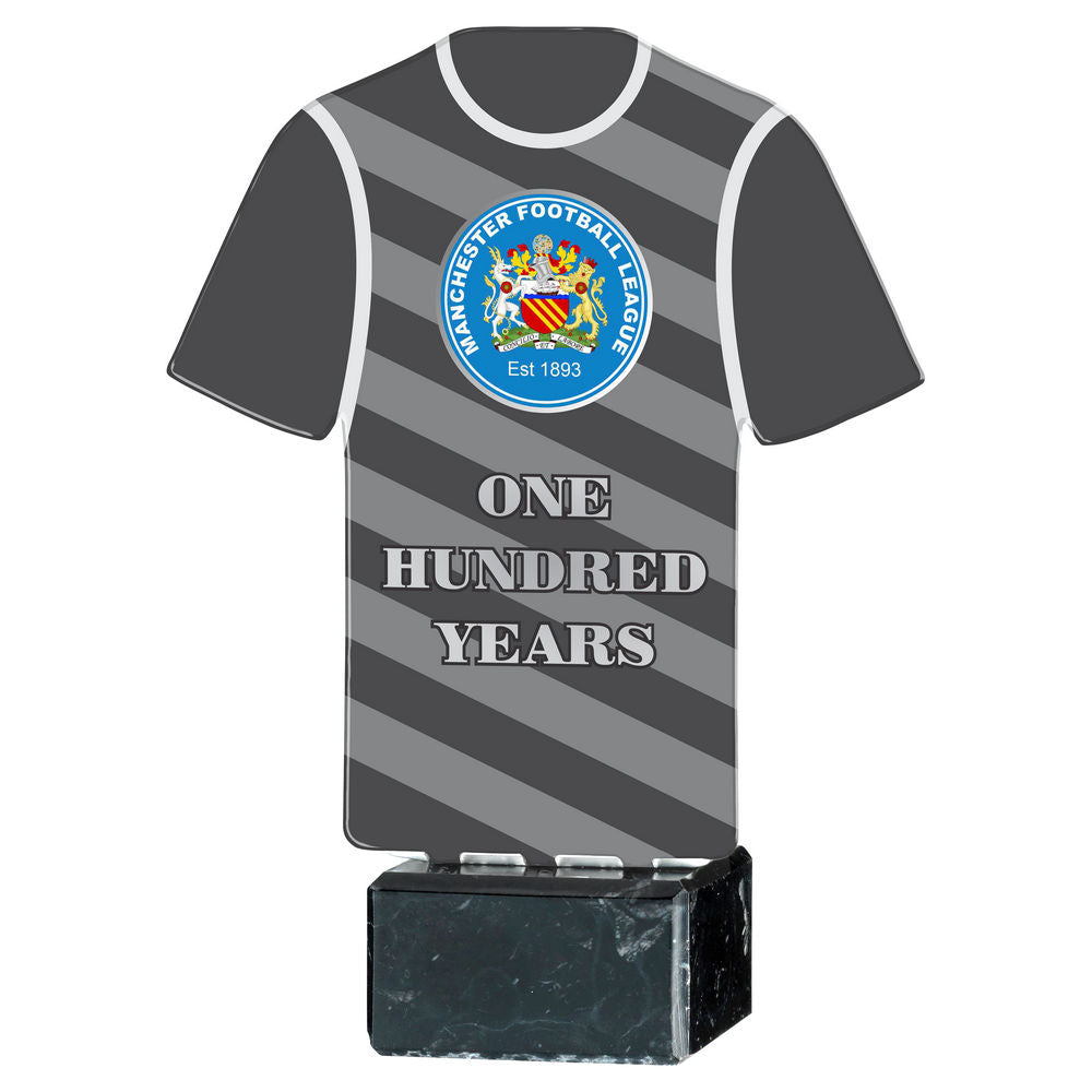 Full Colour Print Sports Shirt Metal Trophy on Marble Base