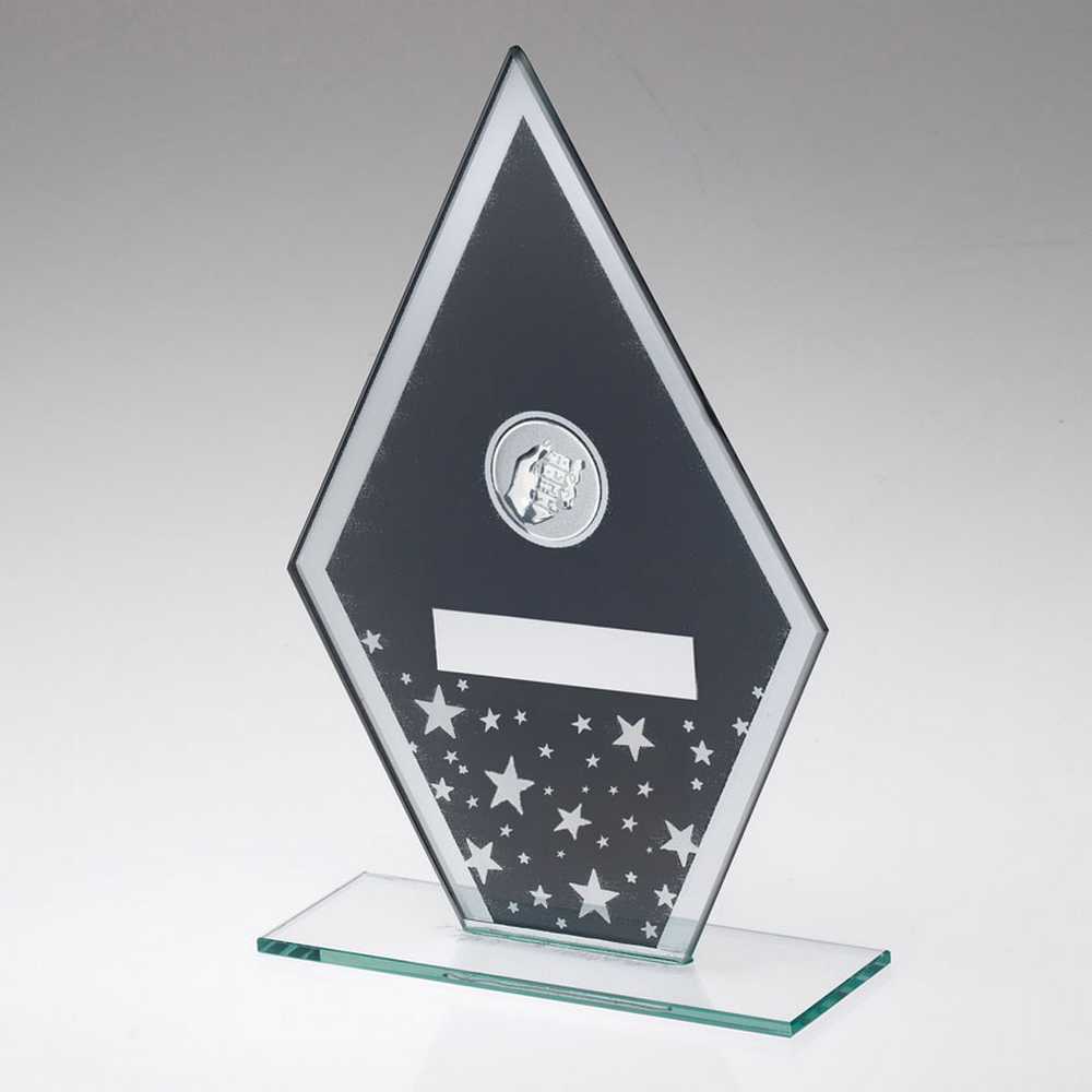 Dominoes Glass Diamond Plaque Award