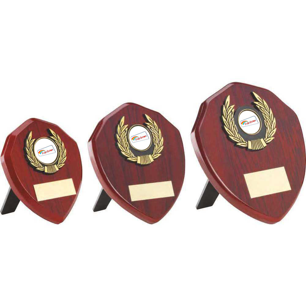 Rainbows Wood Shield Personalised Trophy