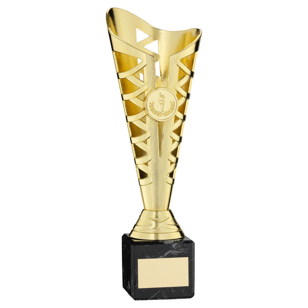 Titan Gold Plastic Trophy Cup on Black Marble Base