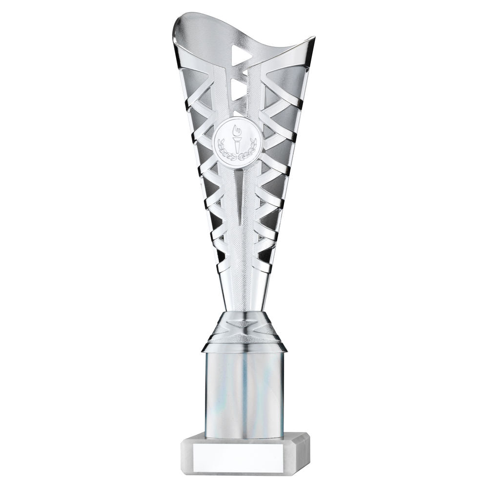 Titan Silver Plastic Riser Trophy Cup on Marble Base