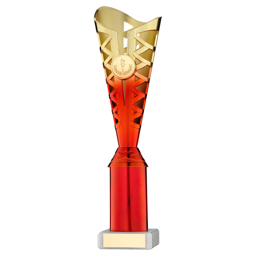 Titan Gold/Red Plastic Riser Trophy Cup on Marble Base
