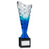 Titan Silver/Blue Plastic Trophy Cup on Black Marble Base