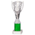 Flash Silver/Green Plastic Riser Trophy Cup on Marble Base