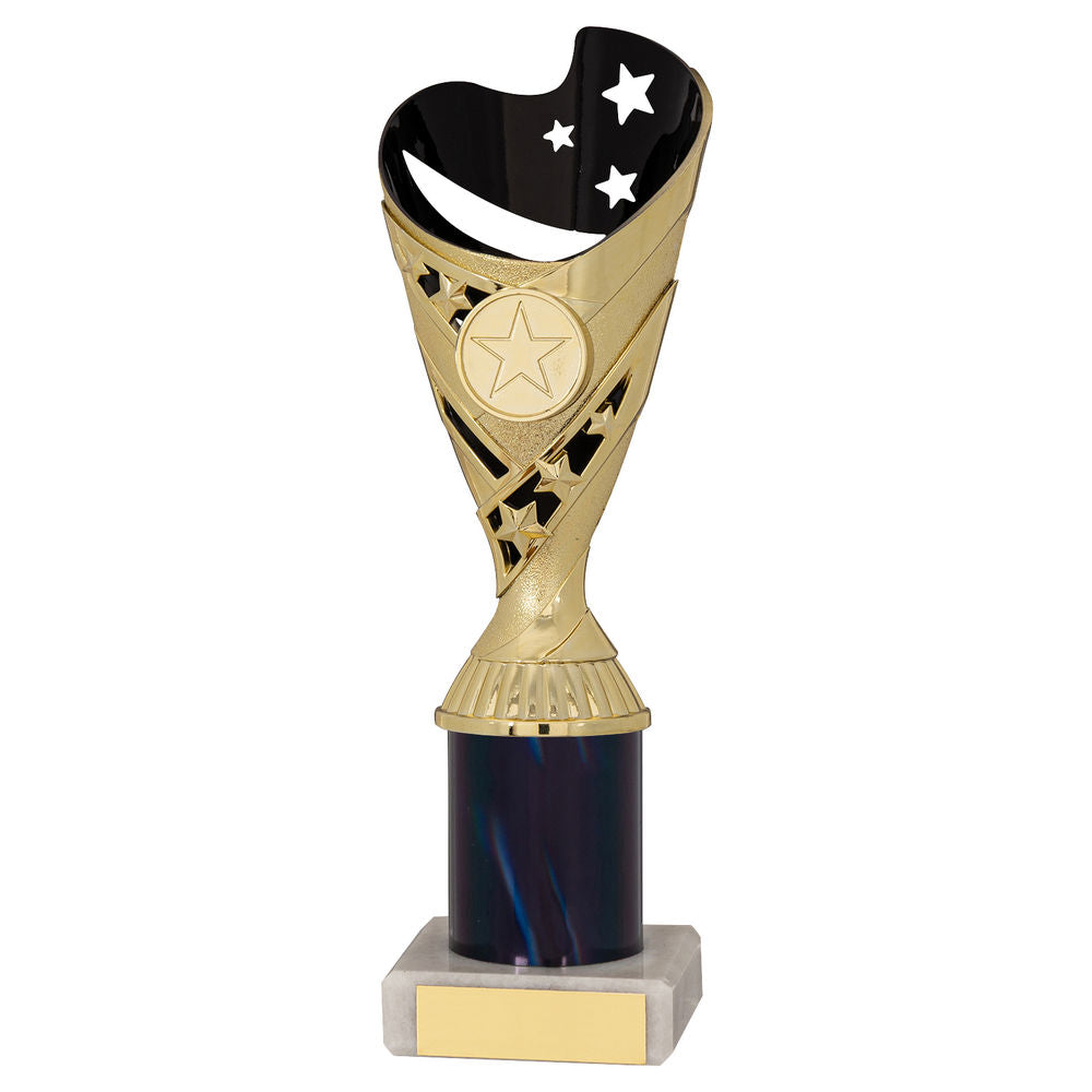 Sabre Gold/Black Plastic Riser Trophy Cup on Marble Base