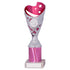 Sabre Silver/Pink Plastic Riser Trophy Cup on Marble Base