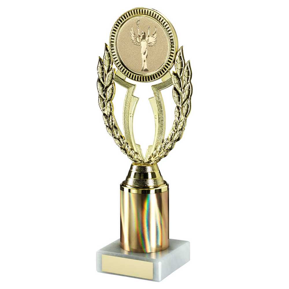 Gold Plastic Wreath and Column Award with Marble Base