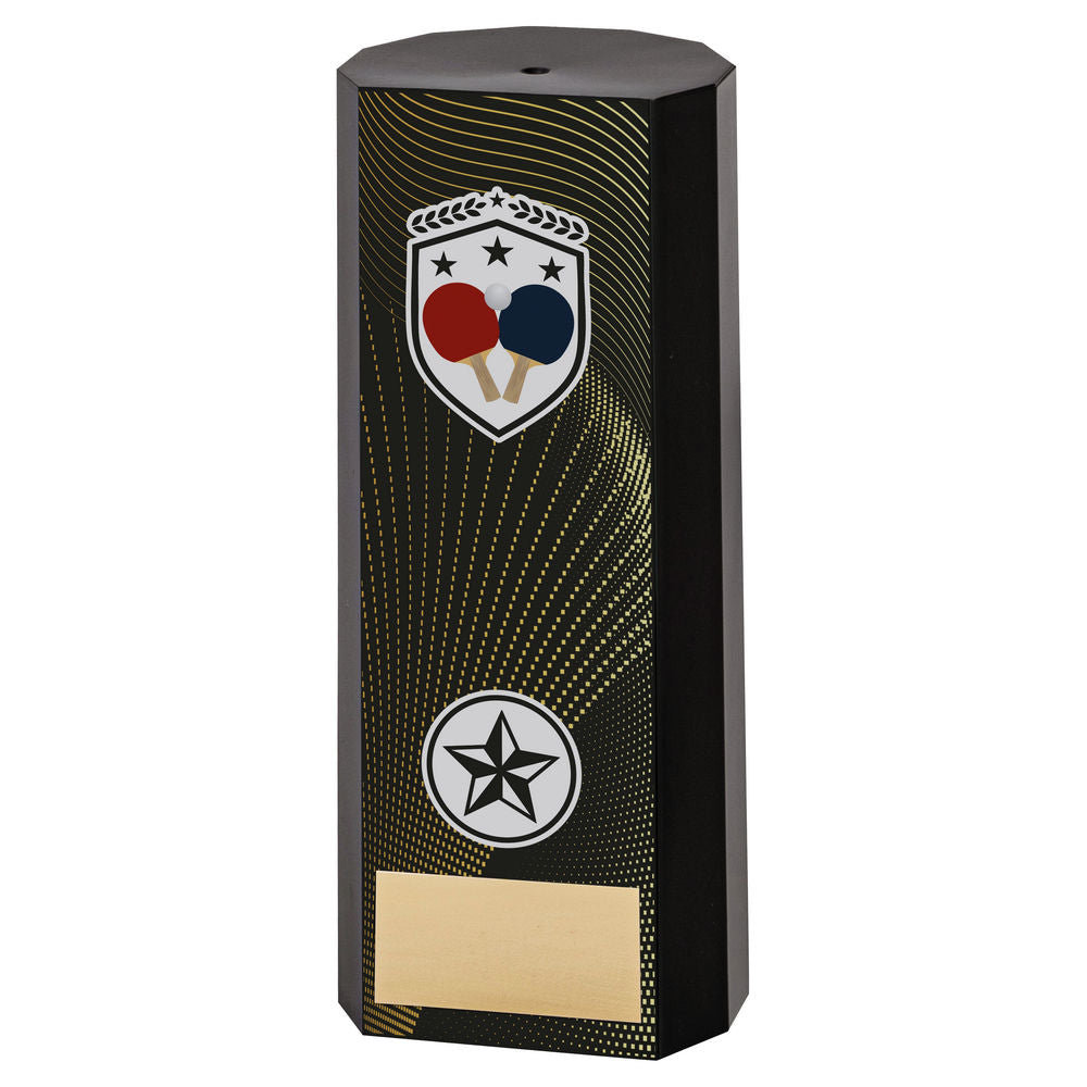 Premier Table Tennis Plastic Column Trophy - Black
