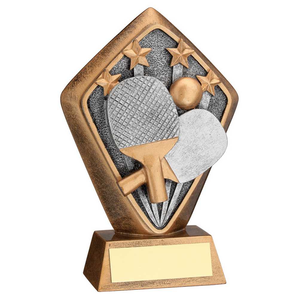 Table Tennis Diamond Trophy Plaque