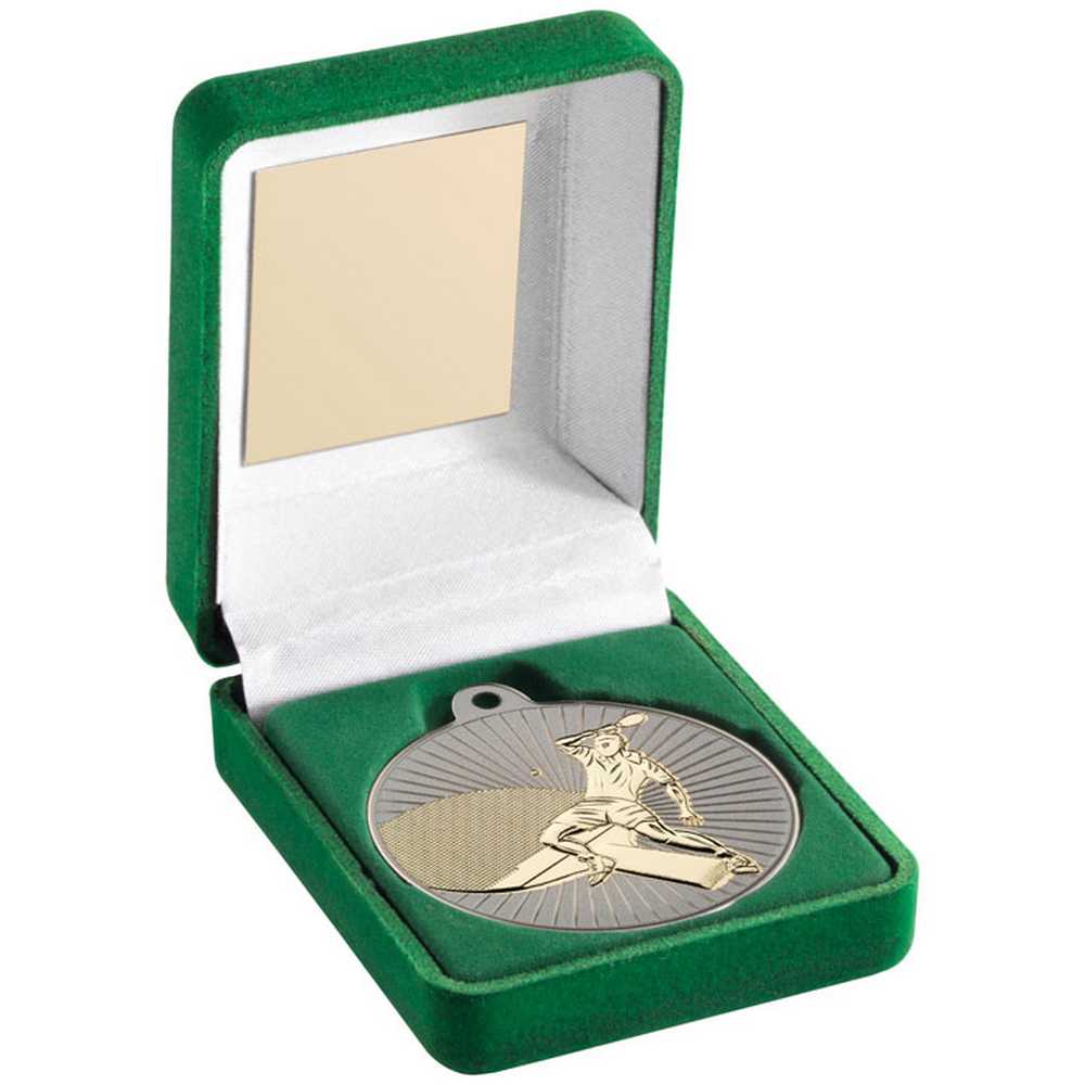 Table Tennis 50mm Gold Medal in Green Presentation Box