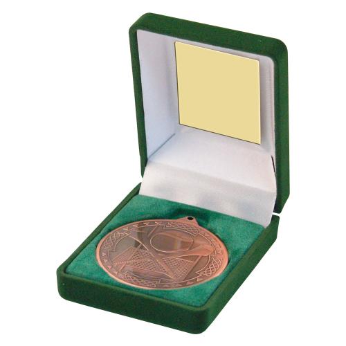 Hurling 50mm Bronze Medal in Green Presentation Box