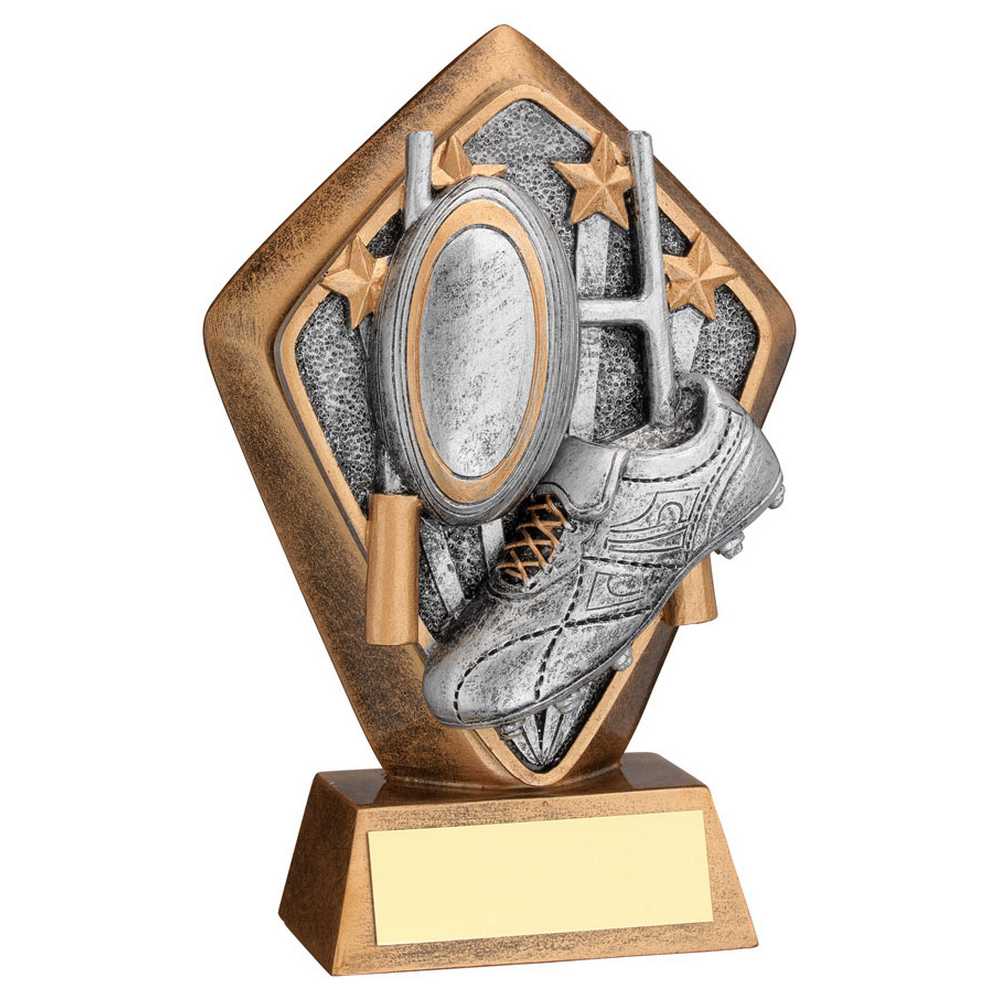 Rugby Diamond Trophy Plaque