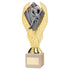 Mens Rugby Gold Plastic Statue Trophy on Cream Marble Base