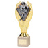 Womens Rugby Gold Plastic Statue Trophy on Cream Marble Base