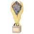 Cards Gold Plastic Statue Trophy on Cream Marble Base