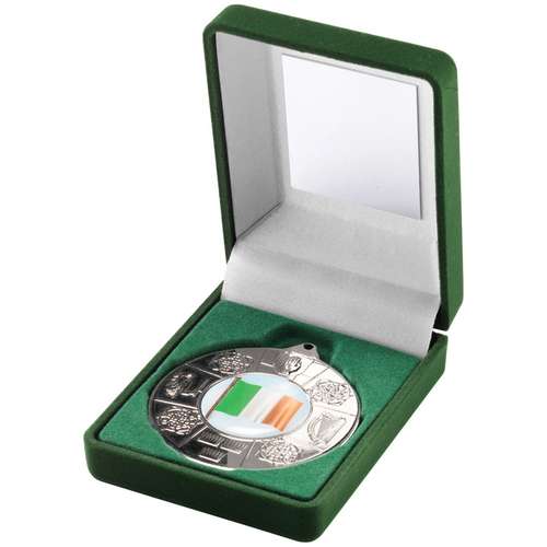 Irish 50mm Silver Medal in Green Presentation Box
