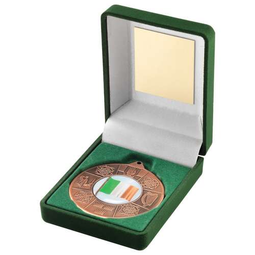 Irish 50mm Bronze Medal in Green Presentation Box