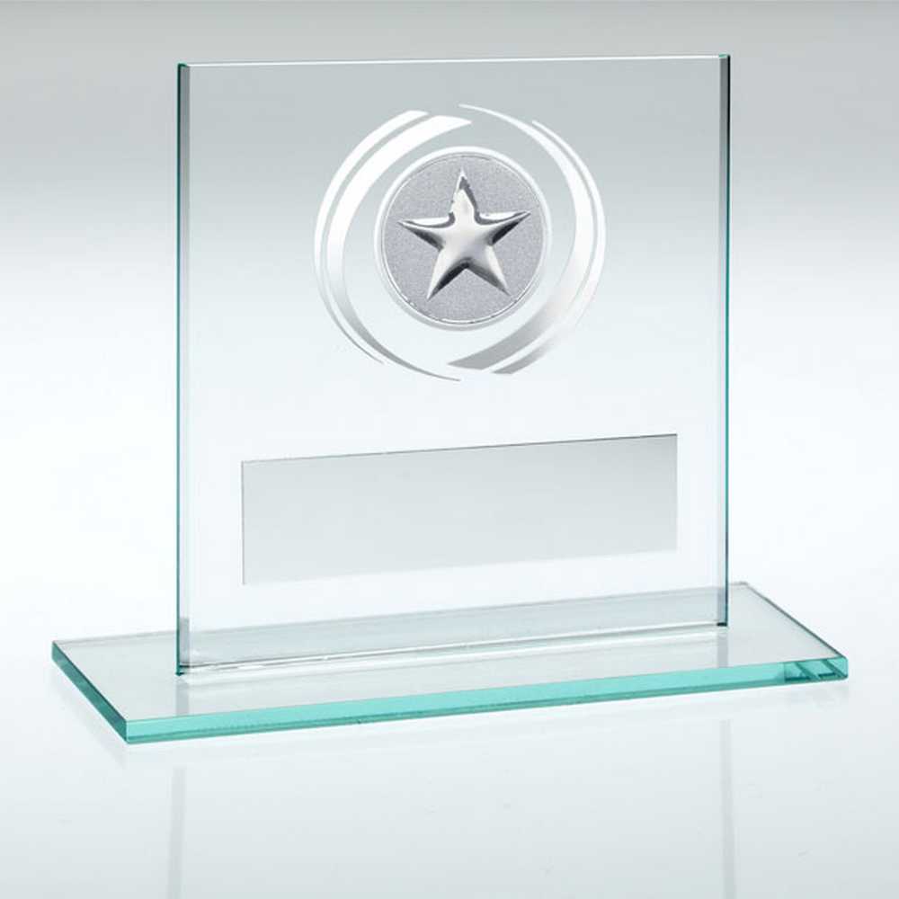 Jade Glass Silver Star Trophy