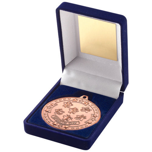 Sports Day 50mm Bronze Medal in Blue Presentation Box