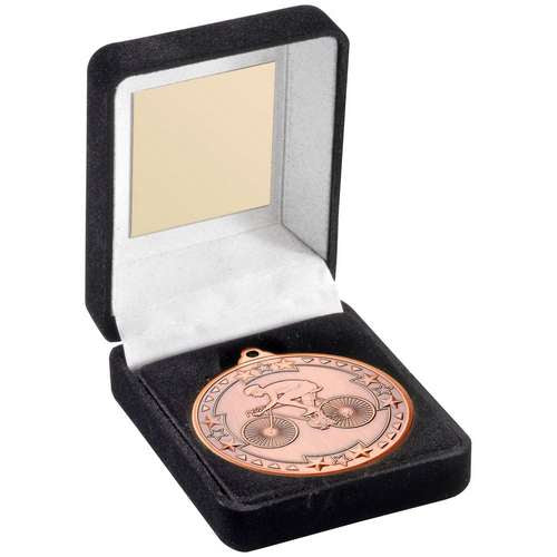 Cycling 50mm Bronze Medal in Black Presentation Box