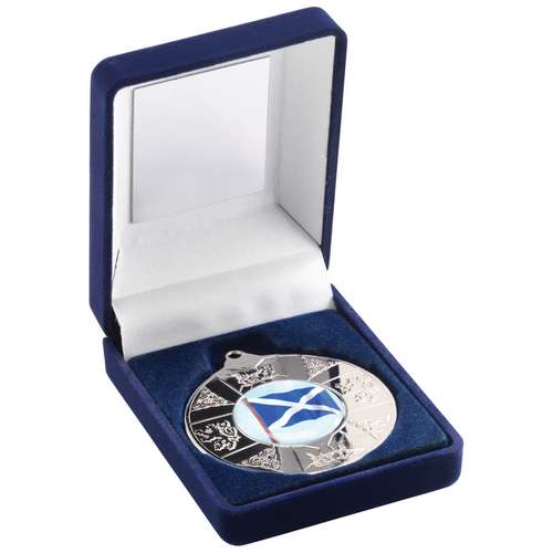 Scottish 50mm Silver Medal in Blue Presentation Box