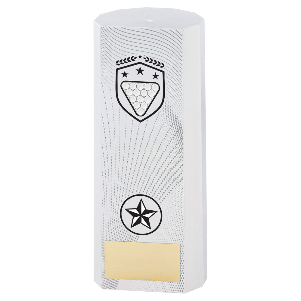 Premier Pool/Snooker Plastic Column Trophy - White