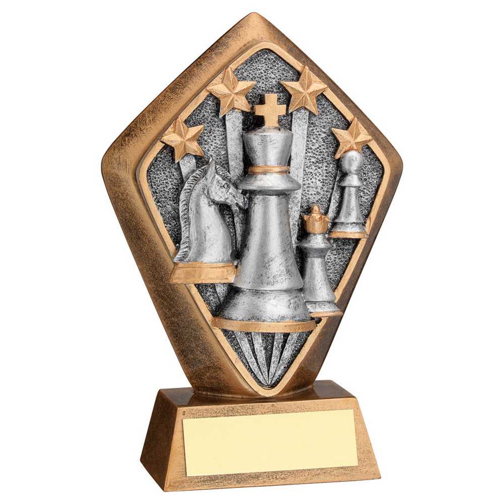 Chess Diamond Trophy Plaque