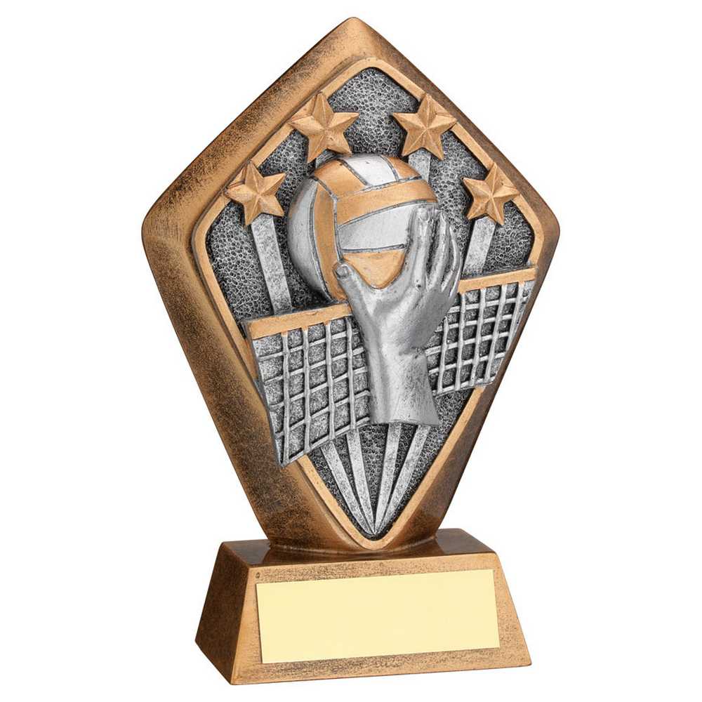 Volleyball Diamond Trophy Plaque