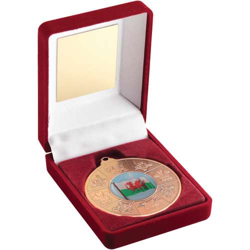 Welsh 50mm Bronze Medal in Red Presentation Box