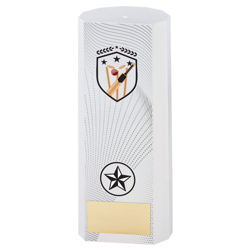 Premier Cricket Plastic Column Trophy - White