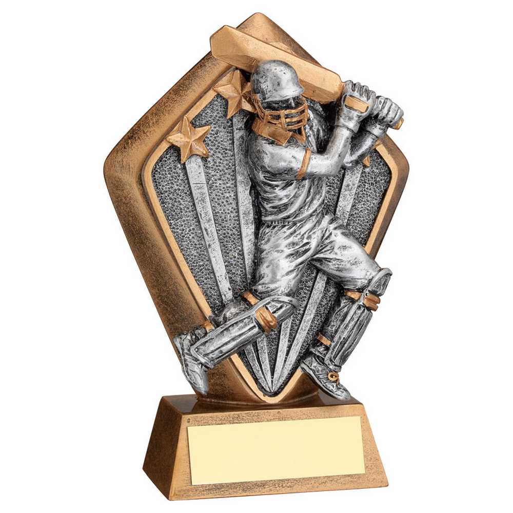 Cricket Batsman Diamond Trophy Plaque