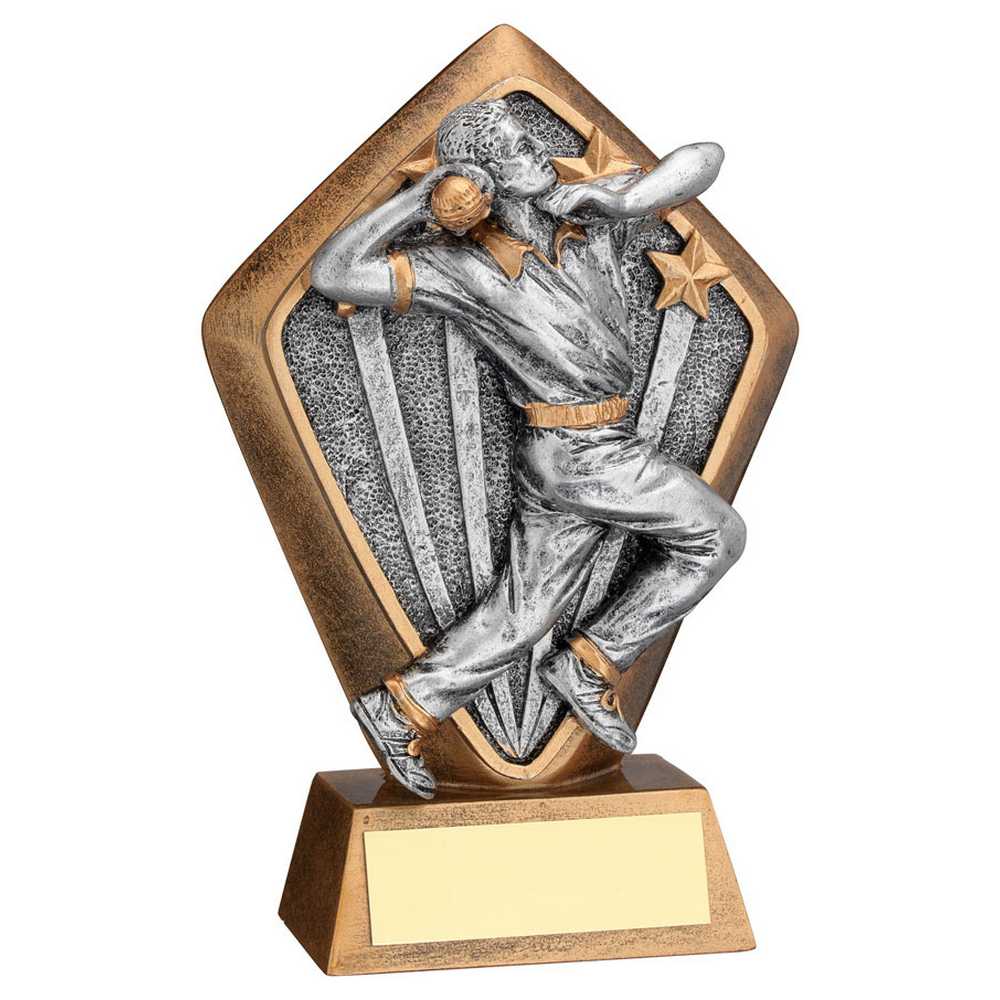 Cricket Bowler Diamond Trophy Plaque