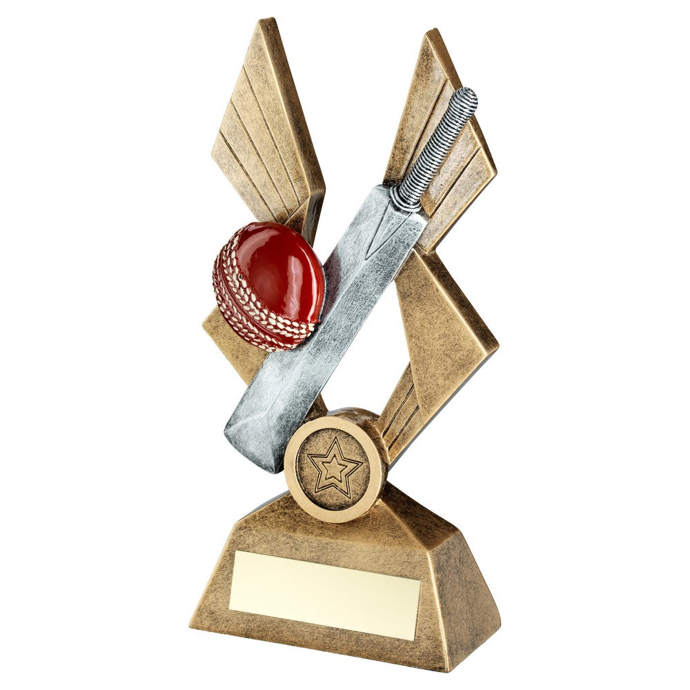 Cricket Trophy - Bat and Ball on Backdrop (CLEARANCE)