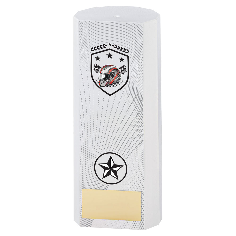 Premier Motorsport Plastic Column Trophy - White