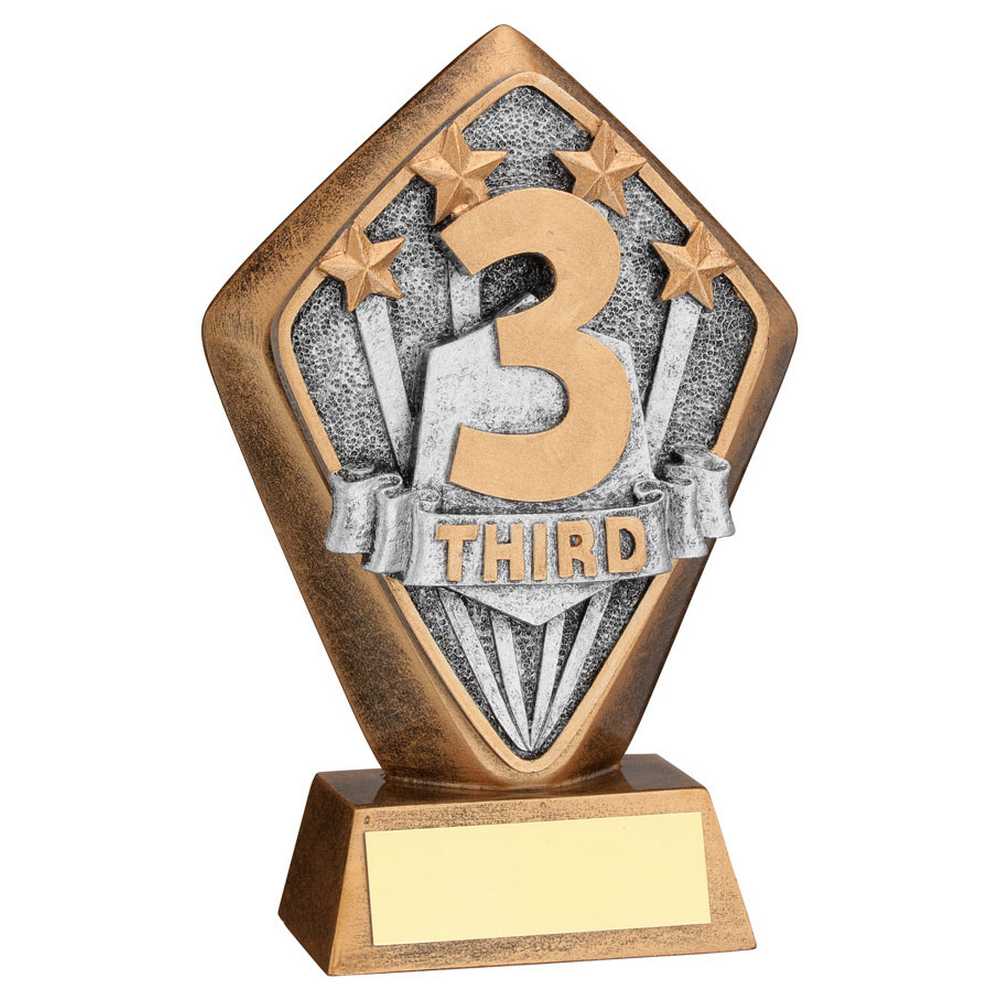 3rd Place Diamond Trophy Plaque