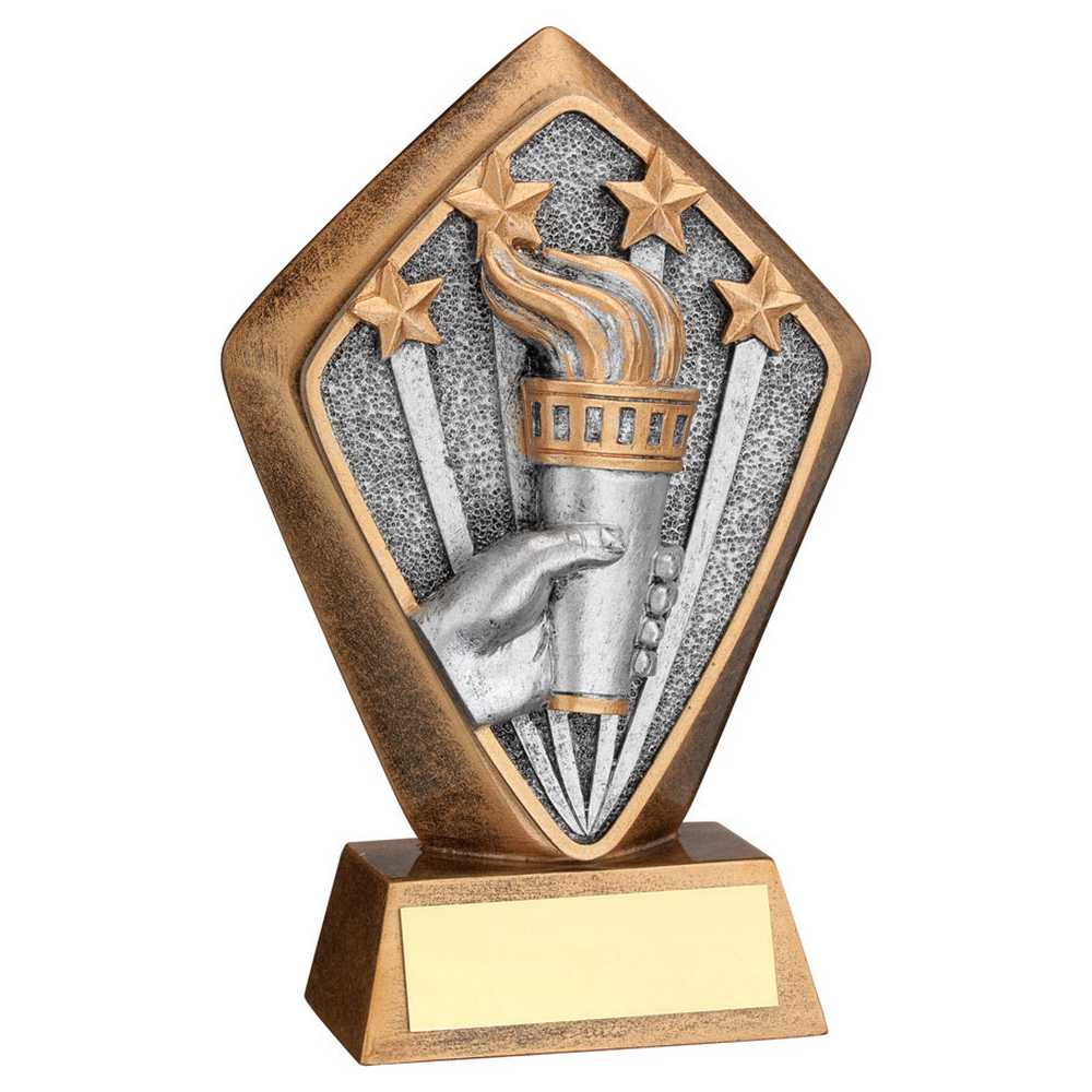 Victory Torch Diamond Trophy Plaque