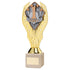 First Place Gold Plastic Statue Trophy on Cream Marble Base